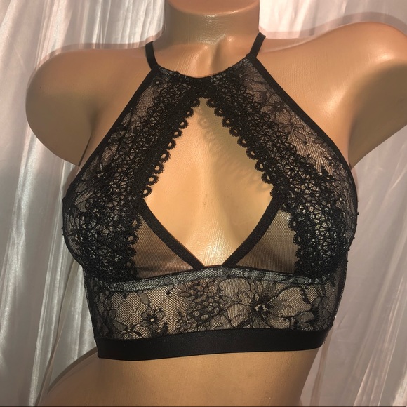 VS Very sexy hi neck Bralette Black Lace xsmall - Picture 2 of 3